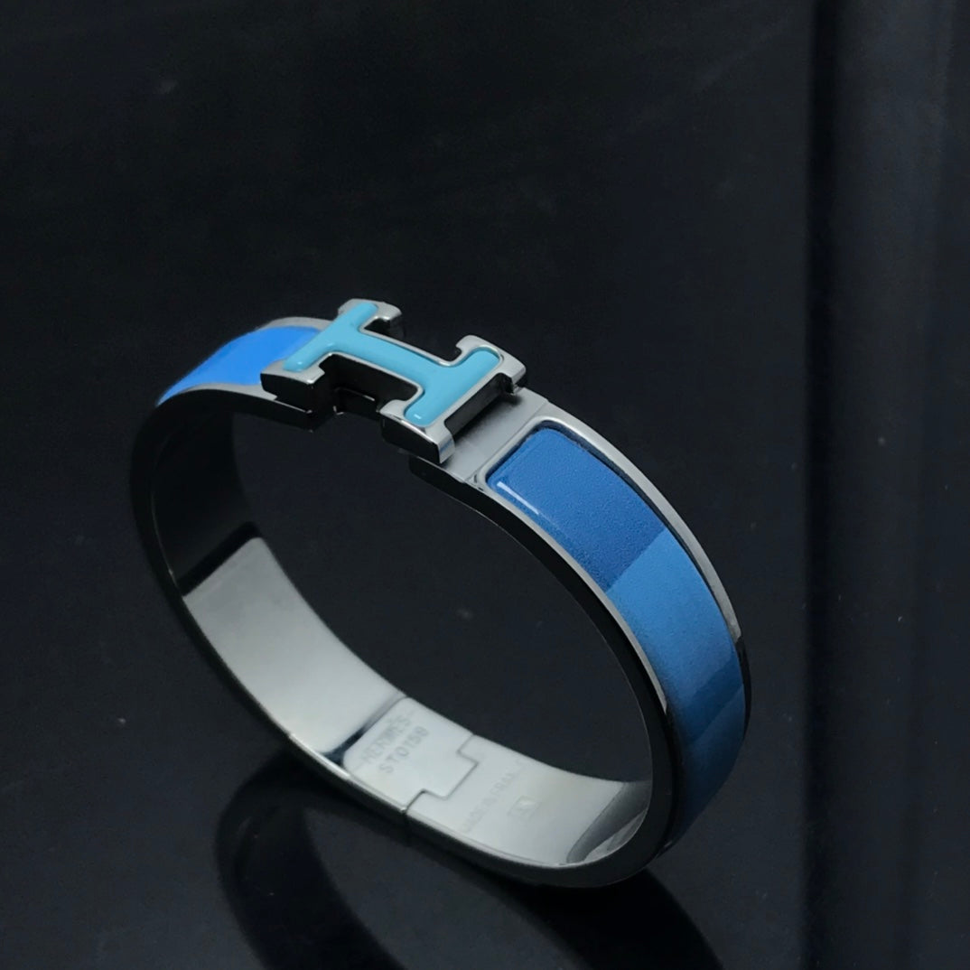 [Aurelle Style]H BRACELET BLUE RAINBOW CERAMIC