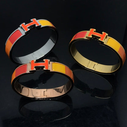 [Aurelle Style]H BRACELET ORANGE RAINBOW CERAMIC