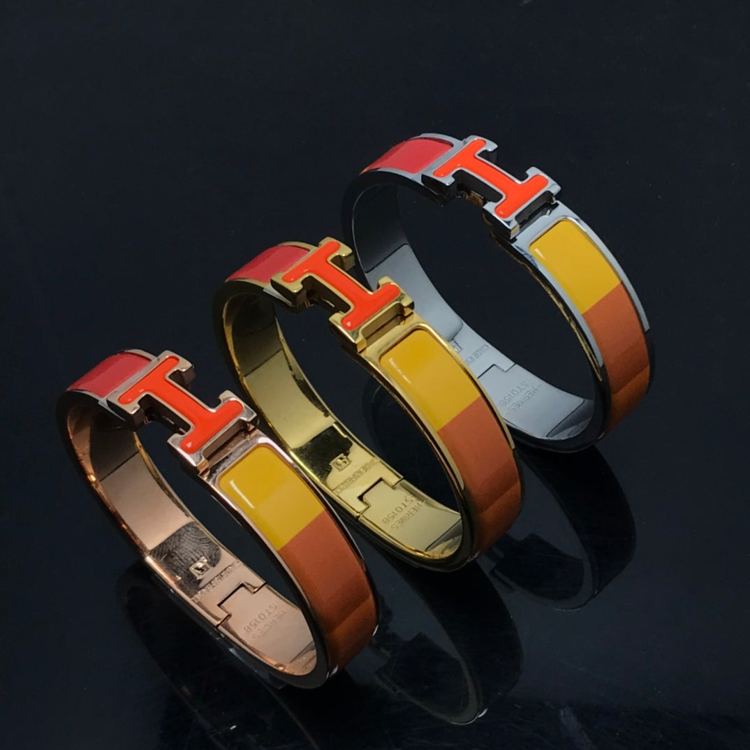 [Aurelle Style]H BRACELET ORANGE RAINBOW CERAMIC
