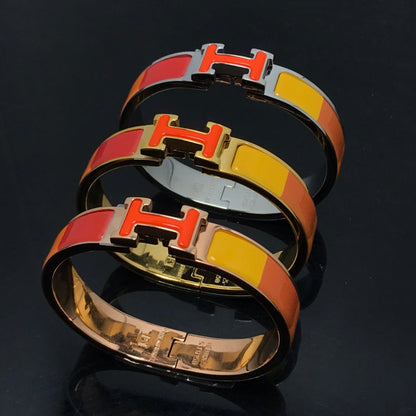 [Aurelle Style]H BRACELET ORANGE RAINBOW CERAMIC