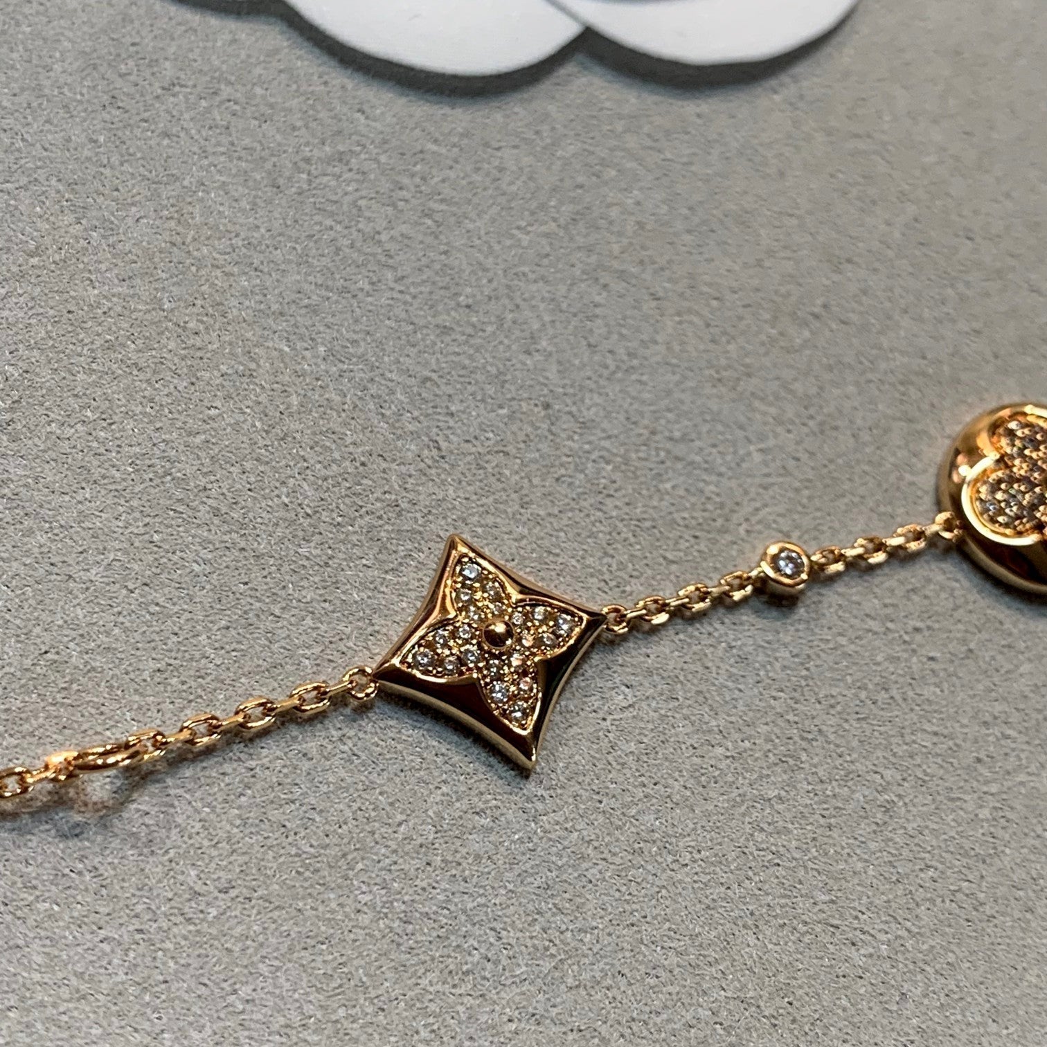 [Aurelle Style]STAR AND SUN 4 MOTIFS GOLD DIAMONDS BRACELET