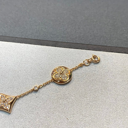 [Aurelle Style]STAR AND SUN 4 MOTIFS GOLD DIAMONDS BRACELET