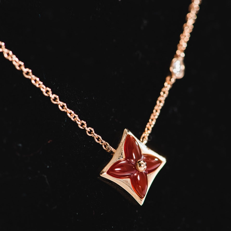 [Aurelle Style]STAR NECKLACE PINK GOLD 1 DIAMOND