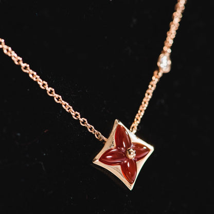 [Aurelle Style]STAR NECKLACE PINK GOLD 1 DIAMOND