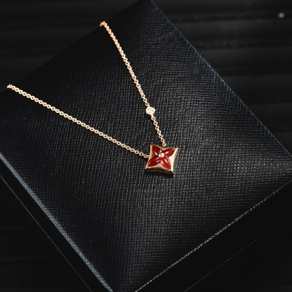 [Aurelle Style]STAR NECKLACE PINK GOLD 1 DIAMOND