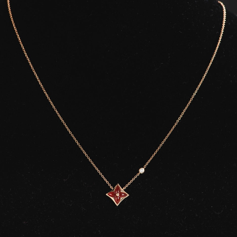 [Aurelle Style]STAR NECKLACE PINK GOLD 1 DIAMOND