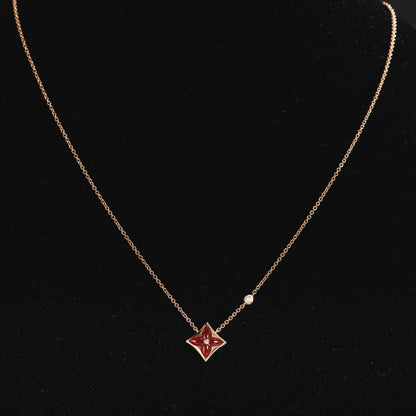 [Aurelle Style]STAR NECKLACE PINK GOLD 1 DIAMOND