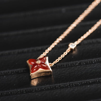 [Aurelle Style]STAR NECKLACE PINK GOLD 1 DIAMOND