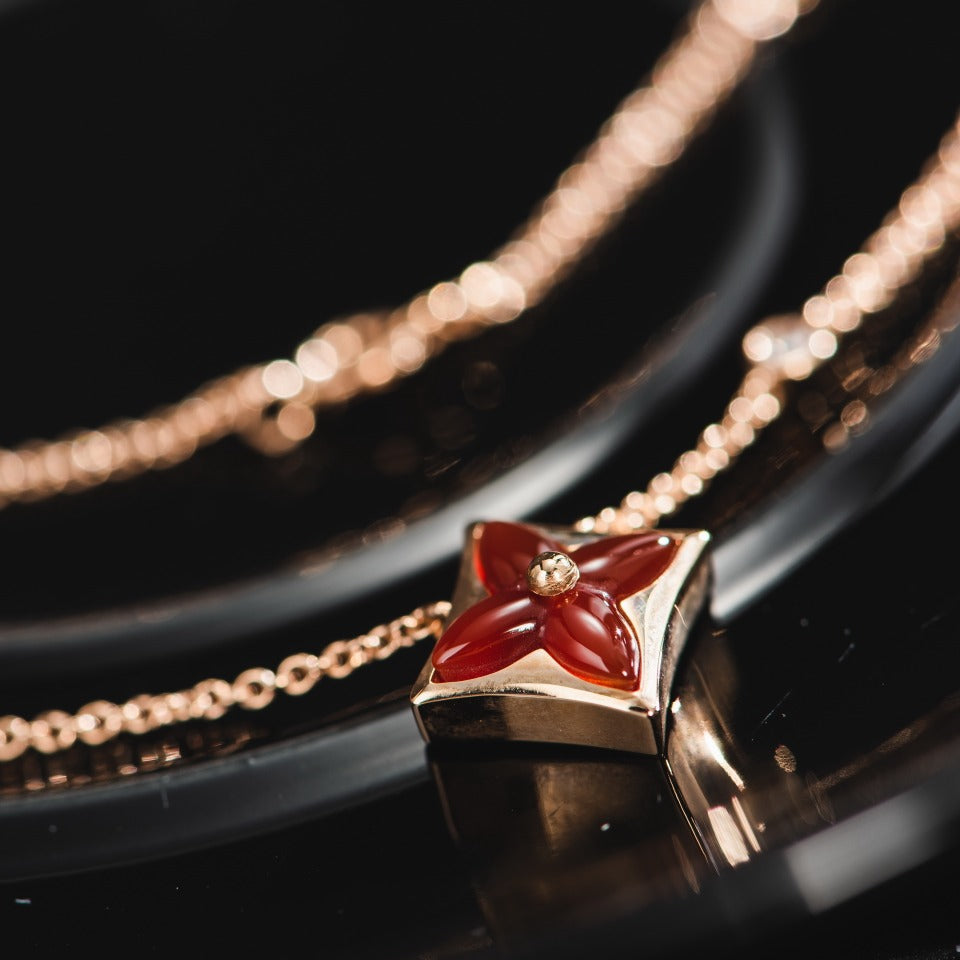 [Aurelle Style]STAR NECKLACE PINK GOLD 1 DIAMOND
