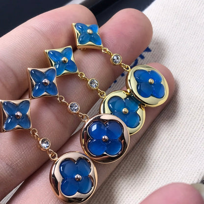 [Aurelle Style]STAR AND SUN AGATE DIAMOND EARRINGS