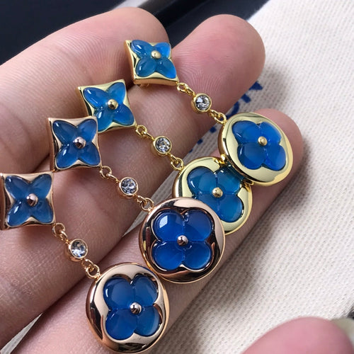 [Aurelle Style]STAR AND SUN AGATE DIAMOND EARRINGS