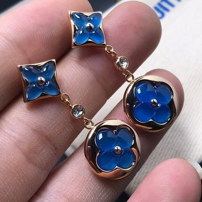 [Aurelle Style]STAR AND SUN AGATE DIAMOND EARRINGS