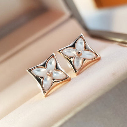 [Aurelle Style]STAR MOP PINK GOLD EARRINGS