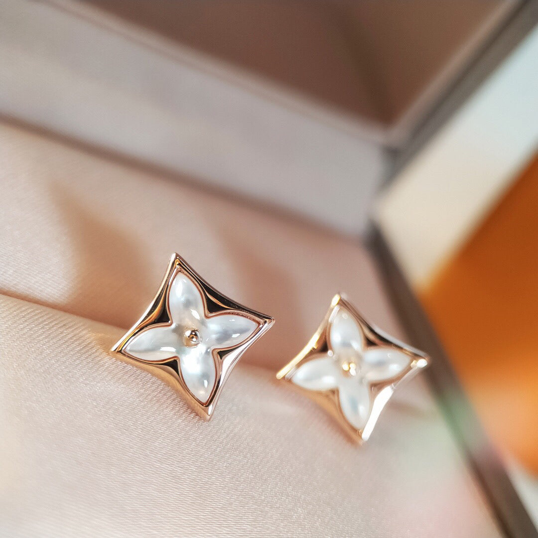 [Aurelle Style]STAR MOP PINK GOLD EARRINGS