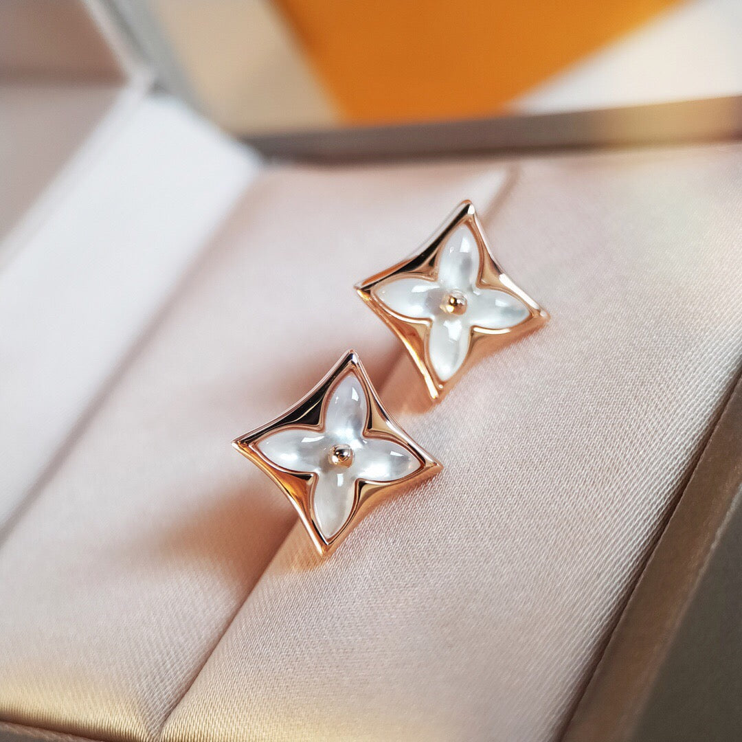 [Aurelle Style]STAR MOP PINK GOLD EARRINGS