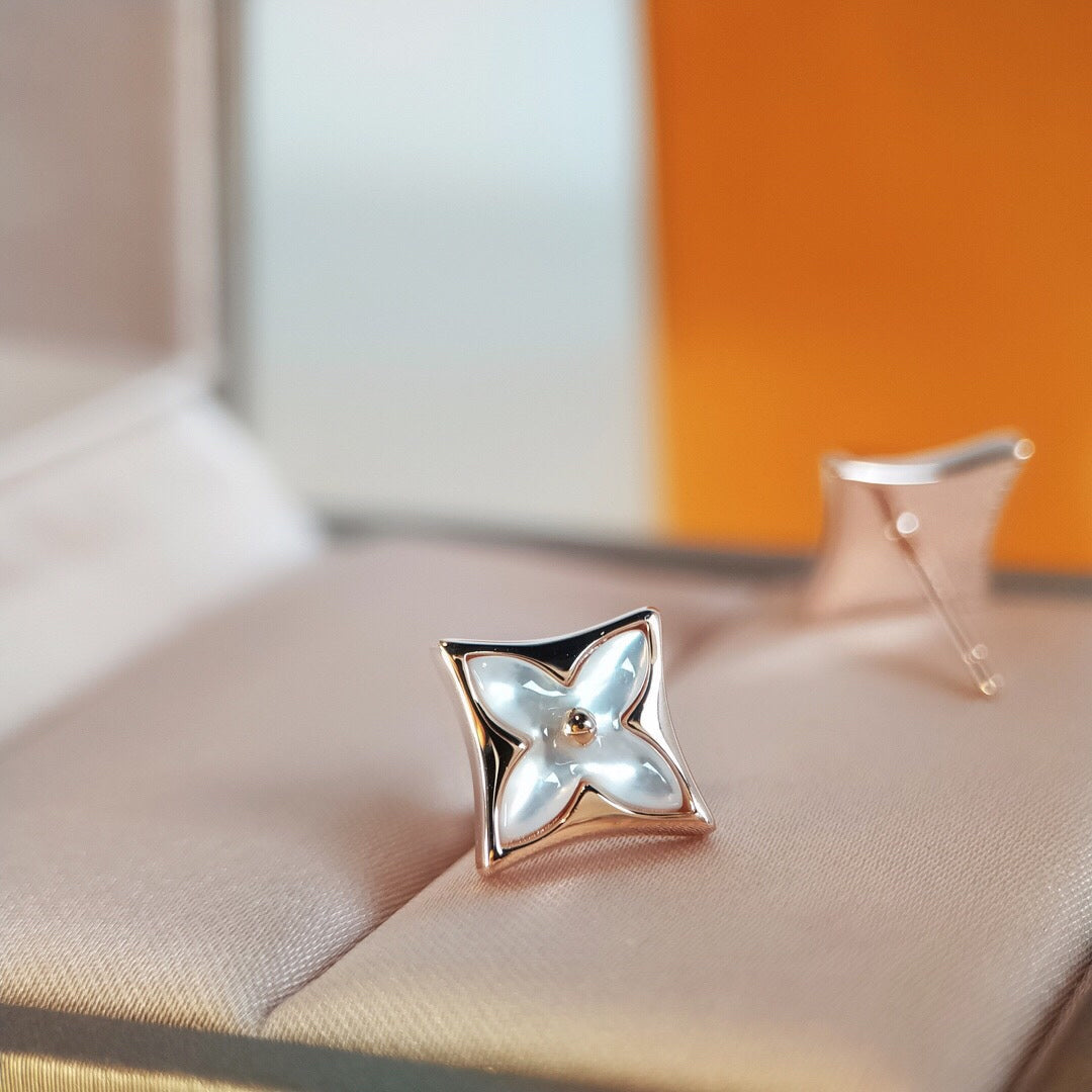 [Aurelle Style]STAR MOP PINK GOLD EARRINGS
