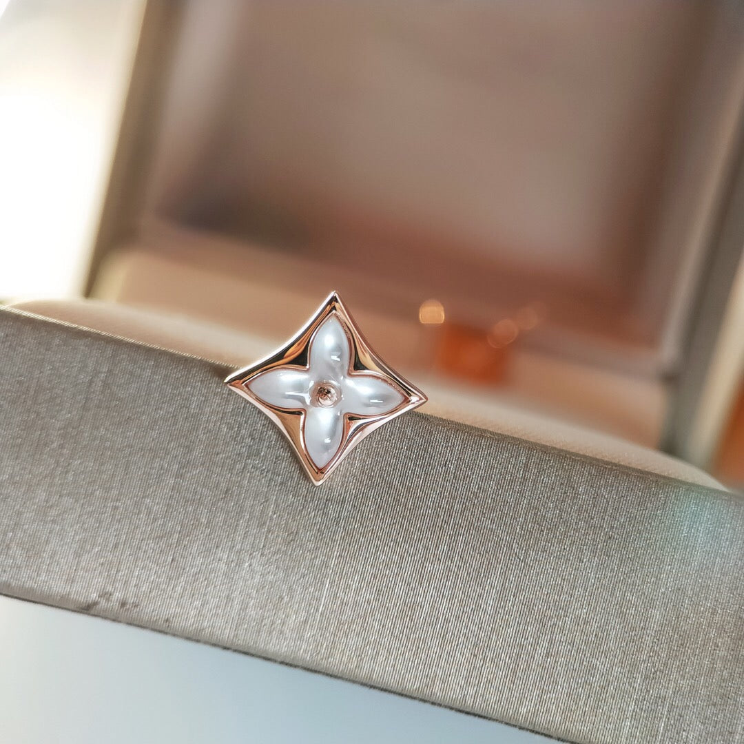 [Aurelle Style]STAR MOP PINK GOLD EARRINGS