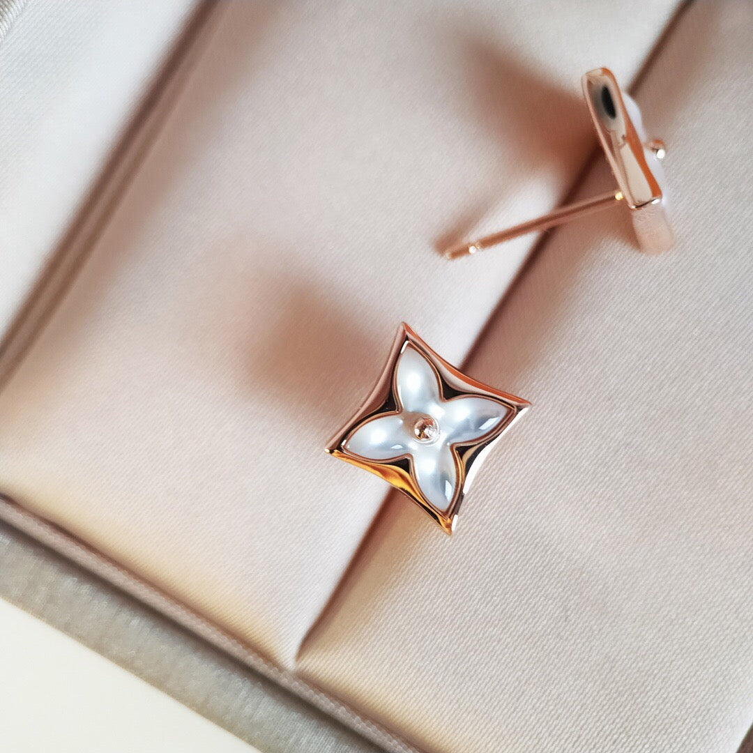 [Aurelle Style]STAR MOP PINK GOLD EARRINGS