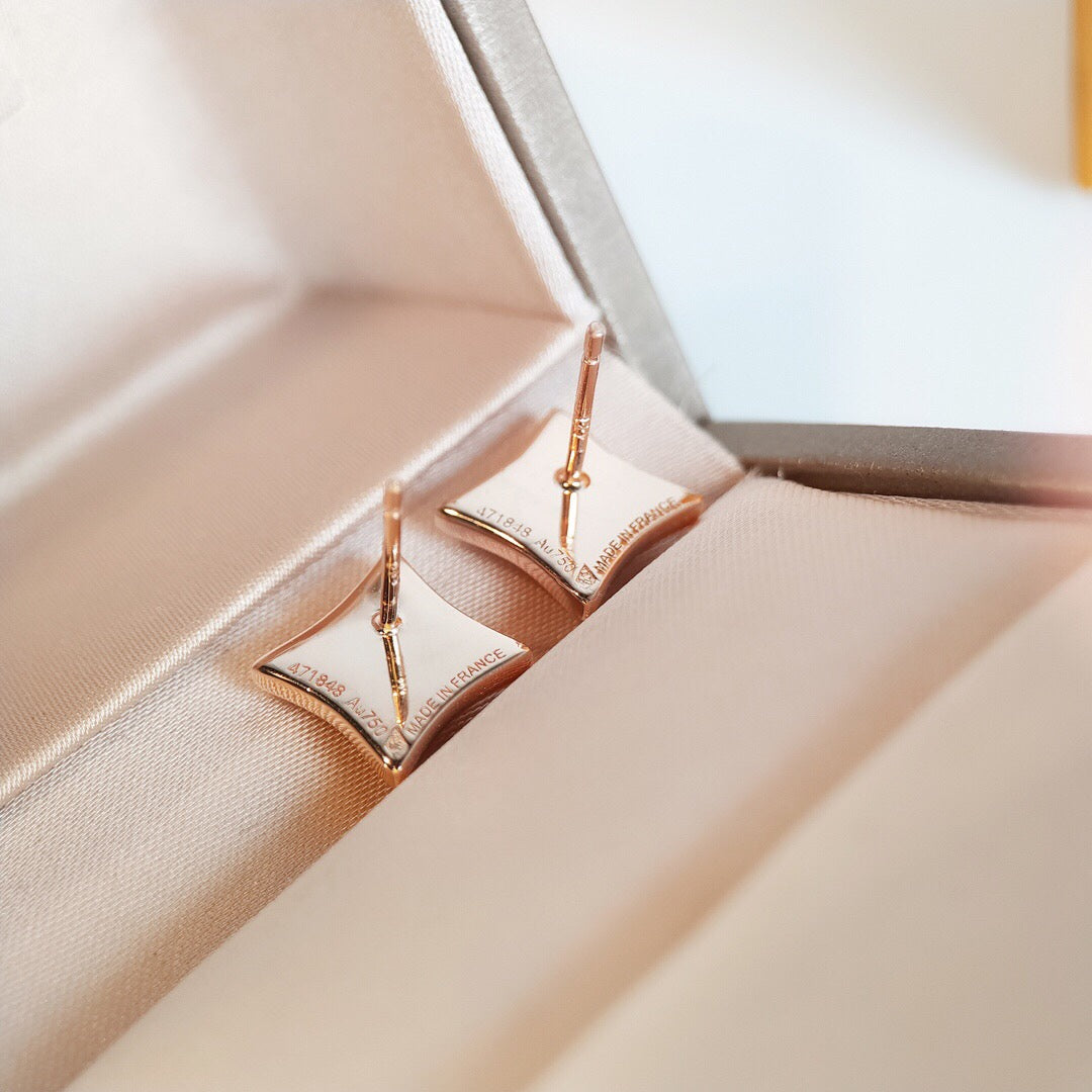 [Aurelle Style]STAR MOP PINK GOLD EARRINGS