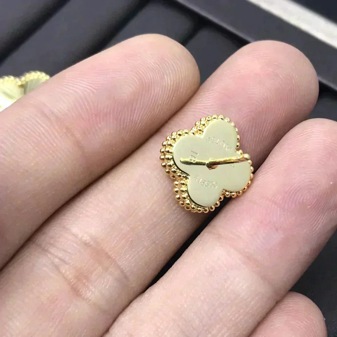[Aurelle Style]CLOVER MINI 9.5MM LASER EARRINGS