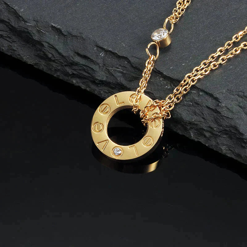 [Aurelle Style]LOVE NECKLACE 16MM 2 DIAMONDS