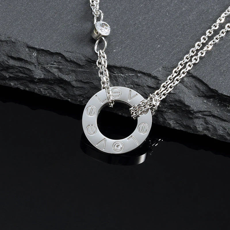 [Aurelle Style]LOVE NECKLACE 16MM 2 DIAMONDS