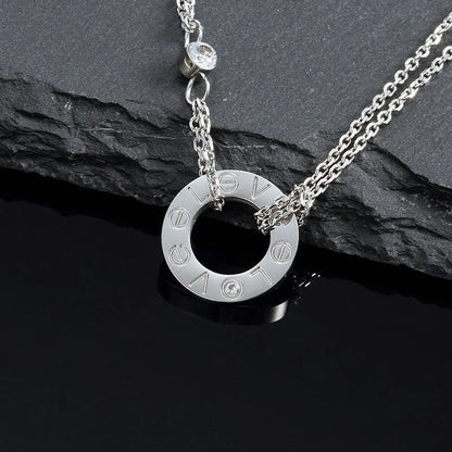 [Aurelle Style]LOVE NECKLACE 16MM 2 DIAMONDS