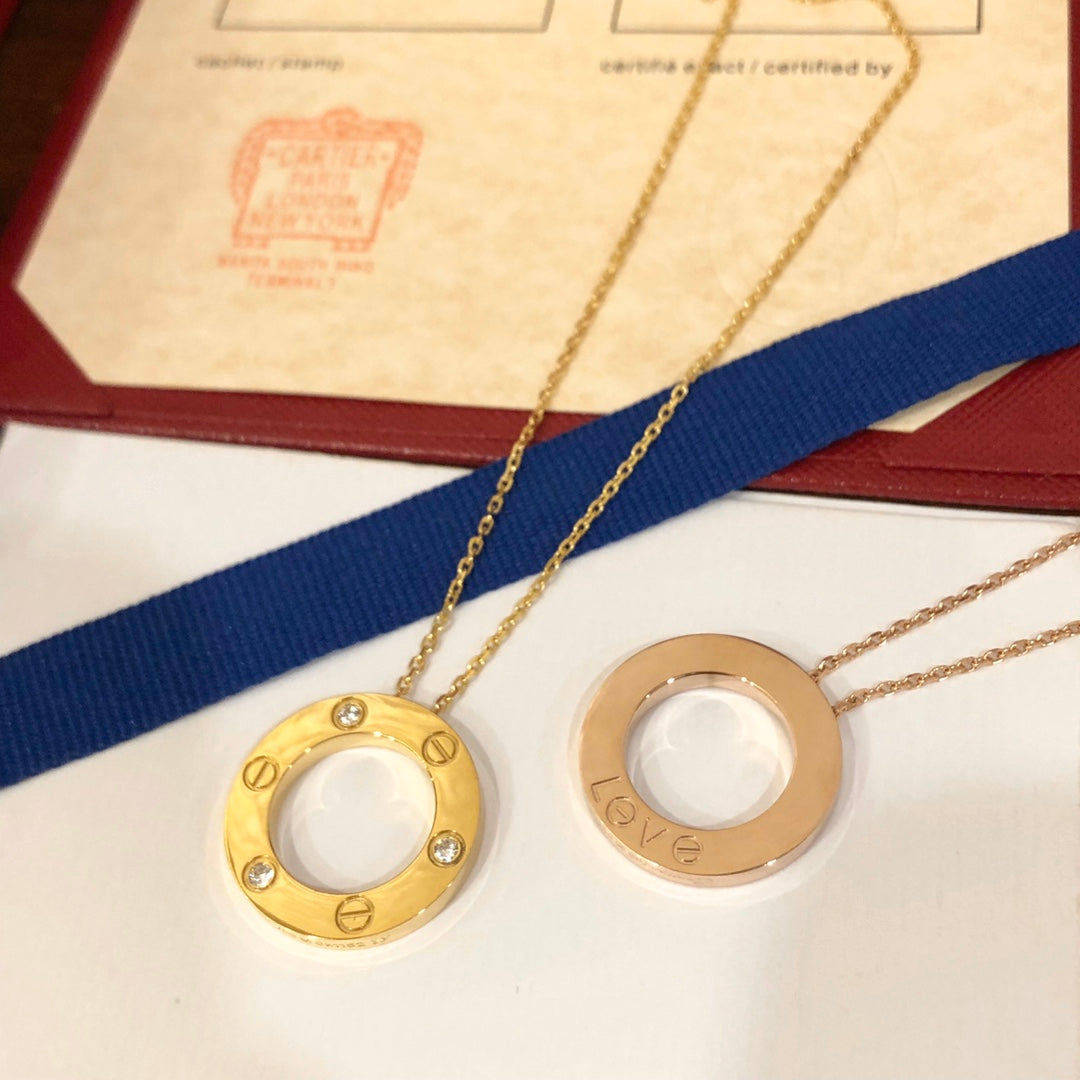 [Aurelle Style]LOVE NECKLACE 16MM 3 DIAMONDS