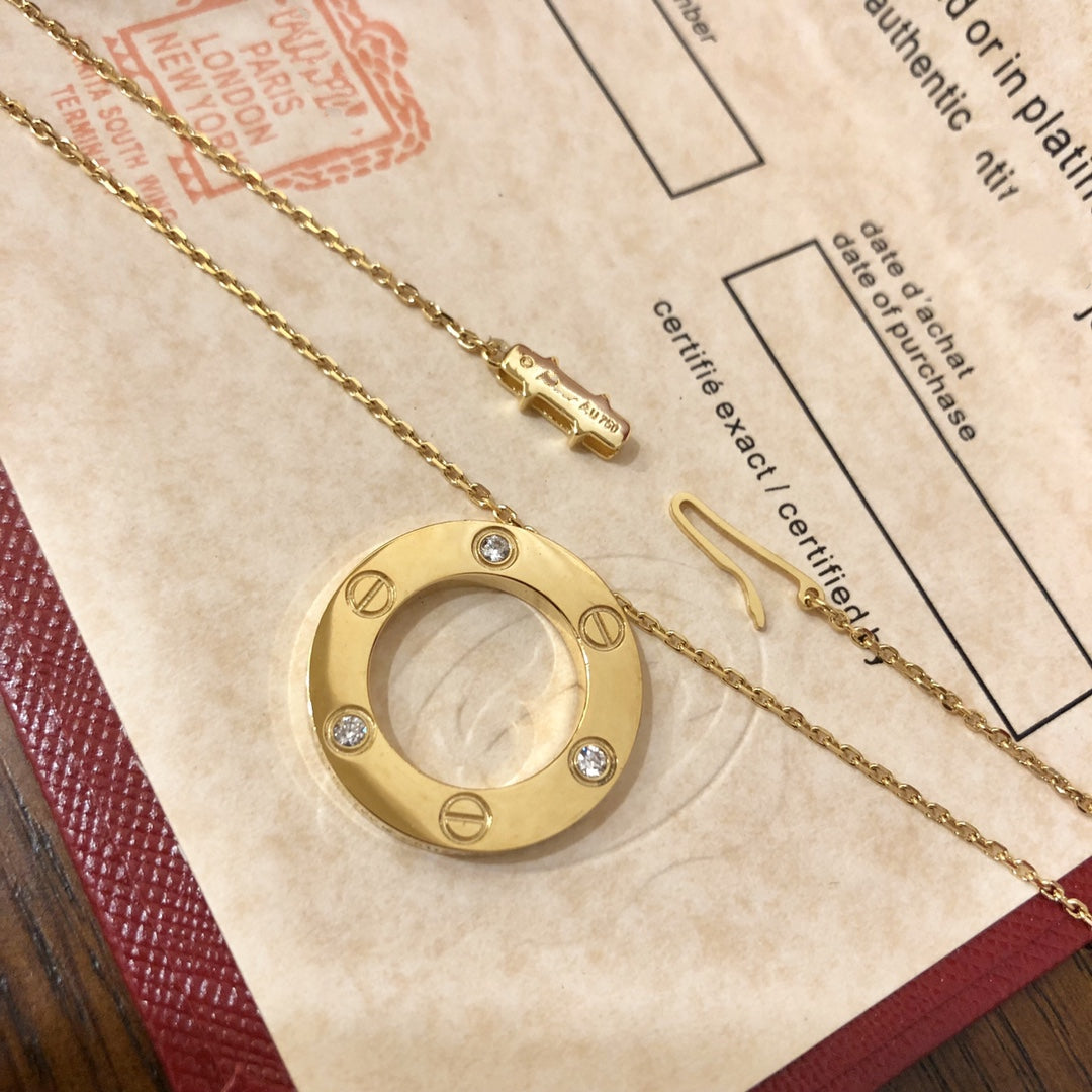 [Aurelle Style]LOVE NECKLACE 16MM 3 DIAMONDS