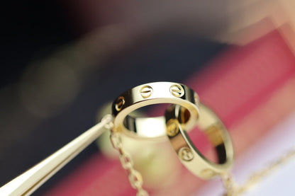 [Aurelle Style]LOVE NECKLACE DOUBLE RING GOLD