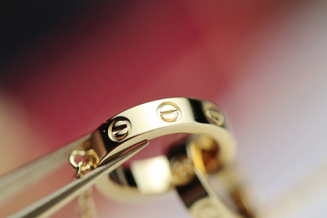 [Aurelle Style]LOVE NECKLACE DOUBLE RING GOLD