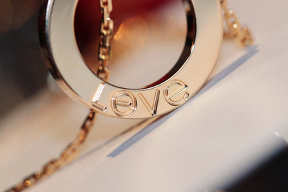 [Aurelle Style]LOVE NECKLACE 16MM 6 DIAMONDS PINK GOLD