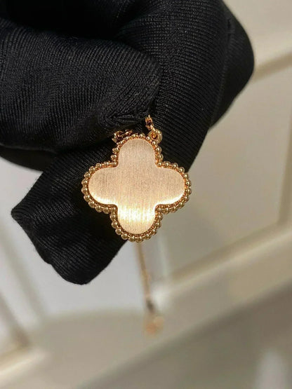 [Aurelle Style]CLOVER 15MM DIAMOND RHODONITE NECKLACE