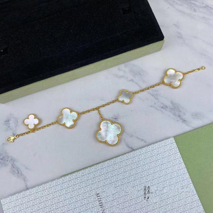 [Aurelle Style]MAGIC CLOVER MOP GOLD BRACELET 5 MOTIFS