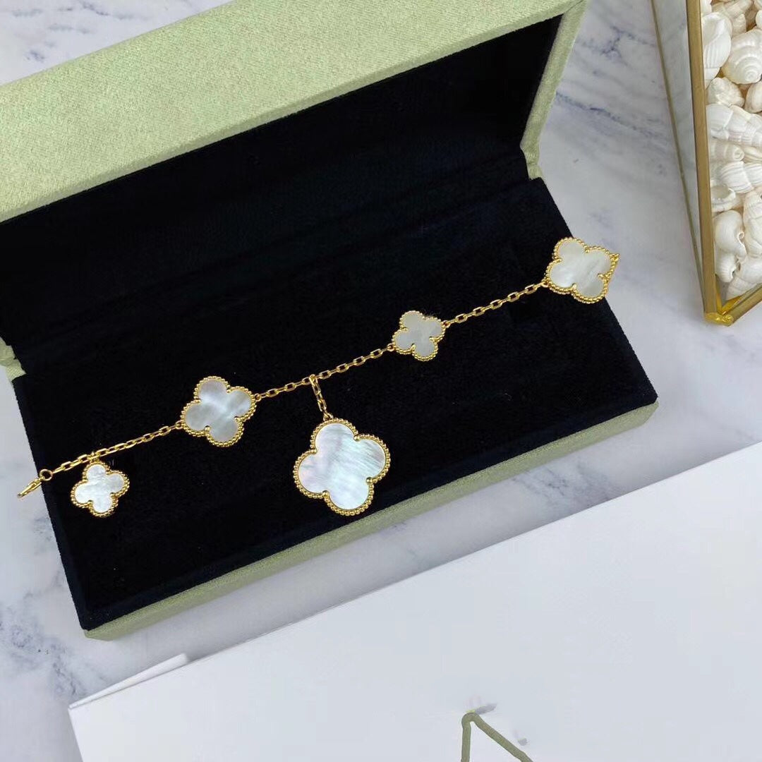 [Aurelle Style]MAGIC CLOVER MOP GOLD BRACELET 5 MOTIFS