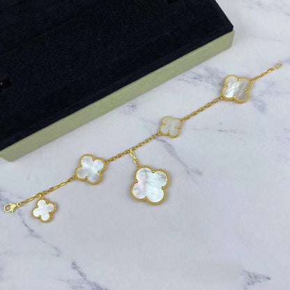 [Aurelle Style]MAGIC CLOVER MOP GOLD BRACELET 5 MOTIFS