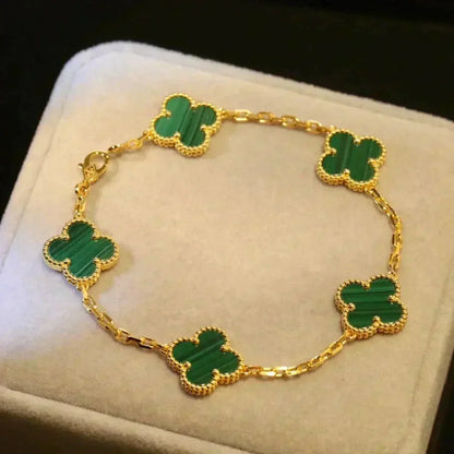 [TOP] CLOVER 5 MOTIF MALACHITE BRACELET COLLECTION