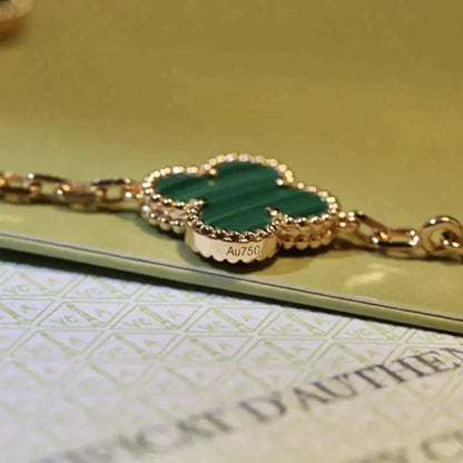[Aurelle Style] CLOVER 5 MOTIF MALACHITE BRACELET COLLECTION