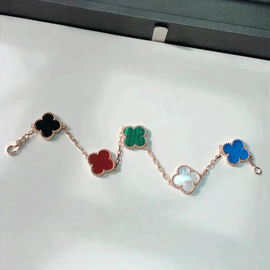[Aurelle Style]CLOVER 5 MOTIFS MULTICOLOR BRACELET
