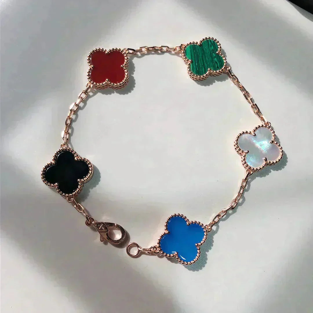 [Aurelle Style]CLOVER 5 MOTIFS MULTICOLOR BRACELET