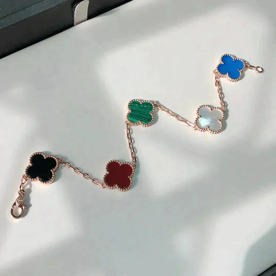 [Aurelle Style]CLOVER 5 MOTIFS MULTICOLOR BRACELET