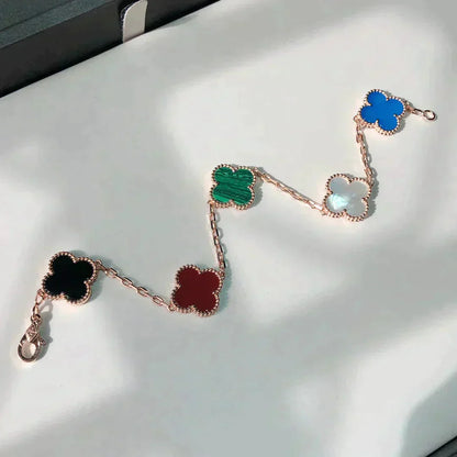 [Aurelle Style]CLOVER 5 MOTIFS MULTICOLOR BRACELET