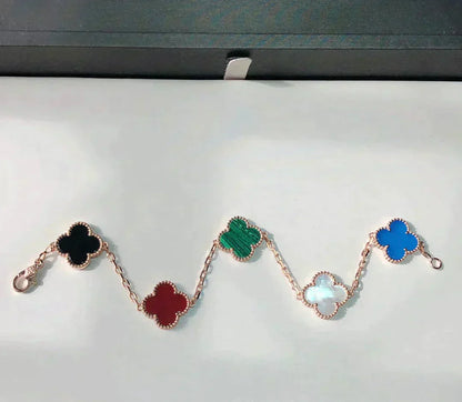 [Aurelle Style]CLOVER 5 MOTIFS MULTICOLOR BRACELET