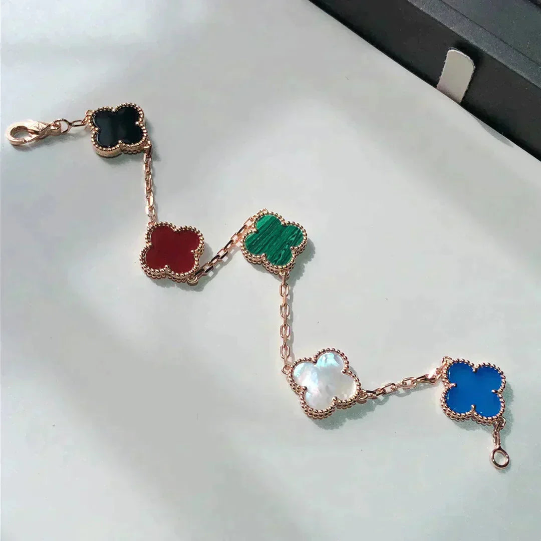 [Aurelle Style]CLOVER 5 MOTIFS MULTICOLOR BRACELET