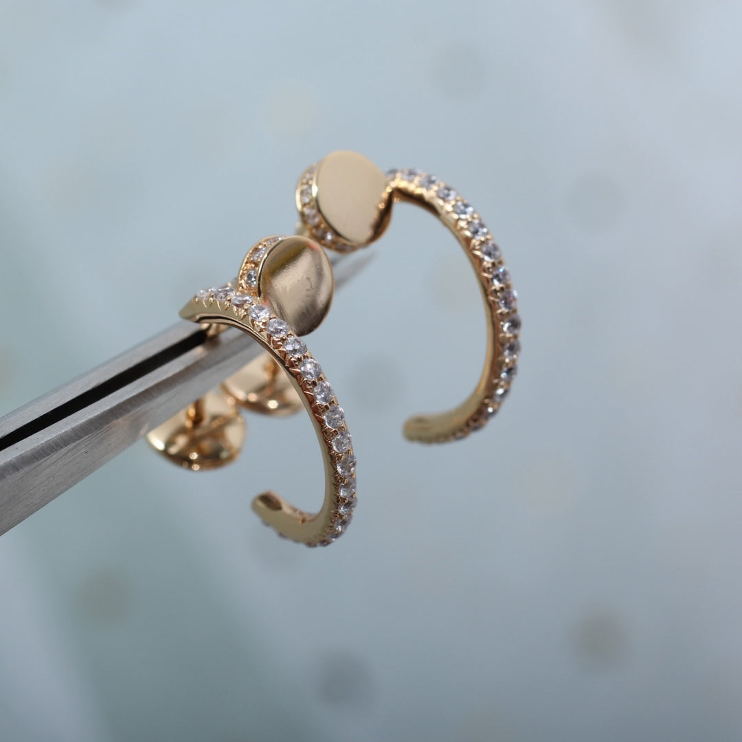 [Aurelle Style]JUSTE EARRINGS 12.75MM PINK GOLD DIAMOND