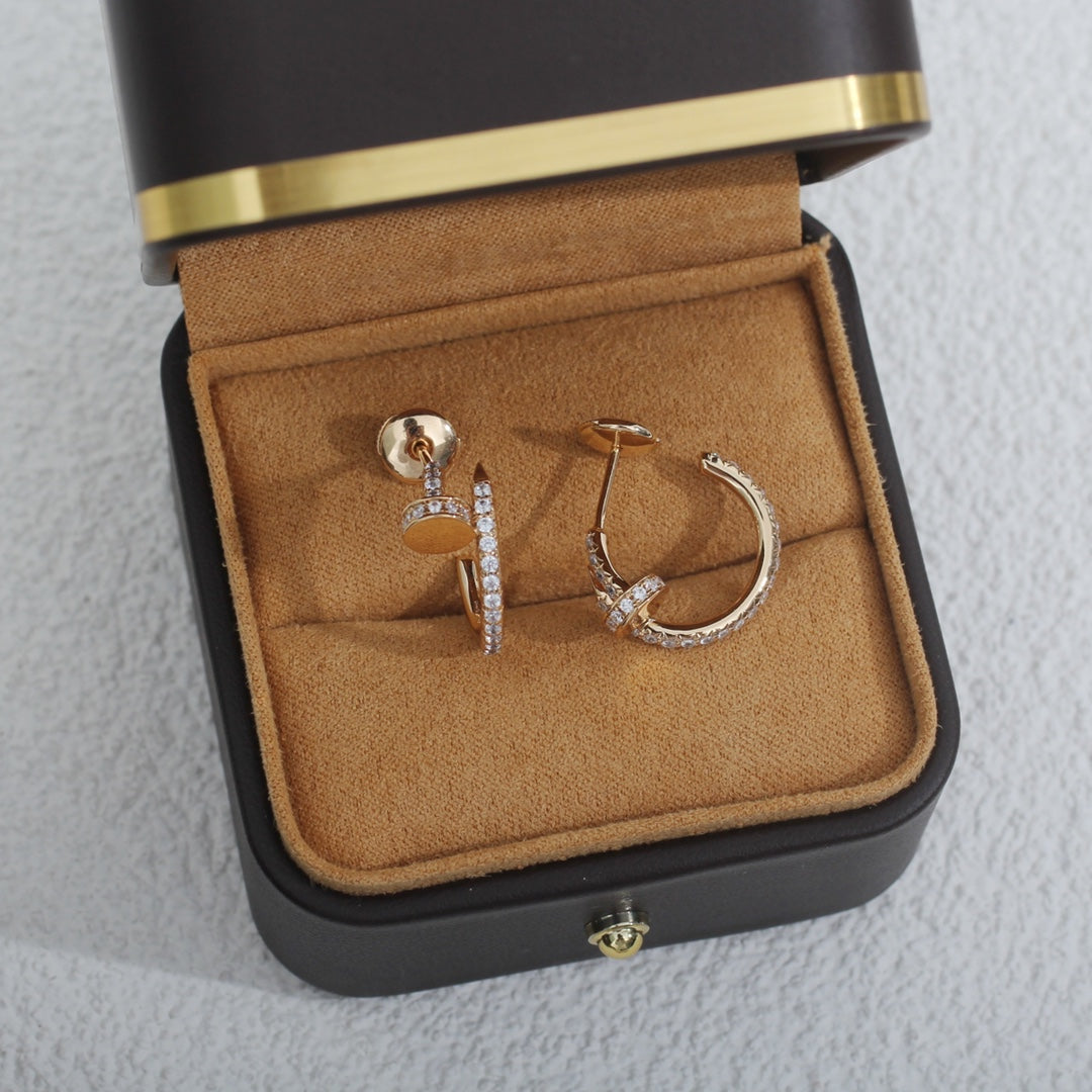 [Aurelle Style]JUSTE EARRINGS 12.75MM PINK GOLD DIAMOND