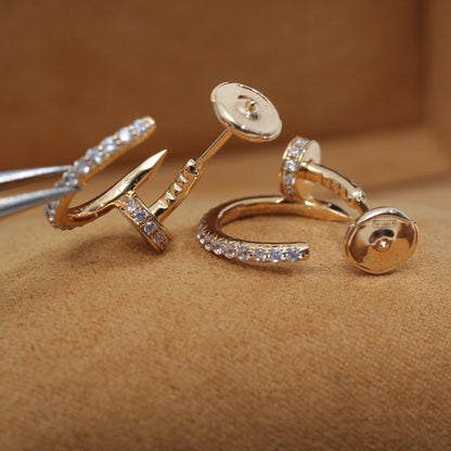 [Aurelle Style]JUSTE EARRINGS 12.75MM PINK GOLD DIAMOND