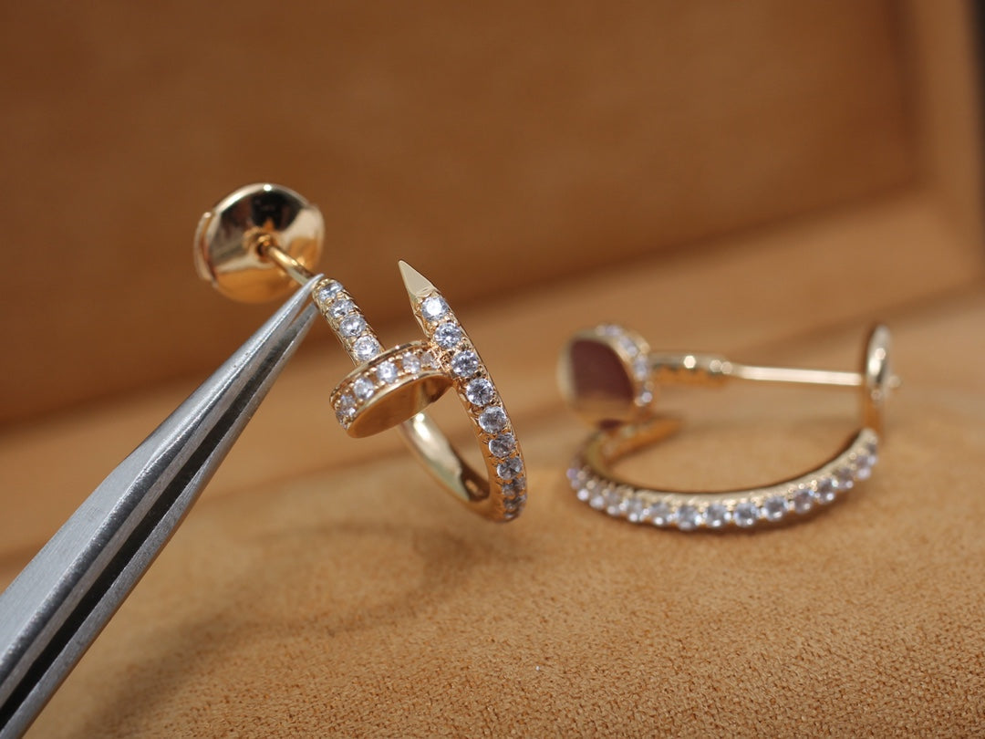 [Aurelle Style]JUSTE EARRINGS 12.75MM PINK GOLD DIAMOND