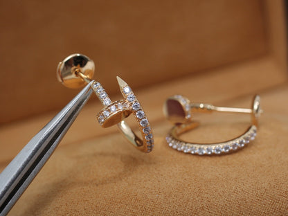 [Aurelle Style]JUSTE EARRINGS 12.75MM PINK GOLD DIAMOND