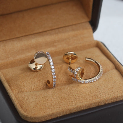 [Aurelle Style]JUSTE EARRINGS 12.75MM PINK GOLD DIAMOND